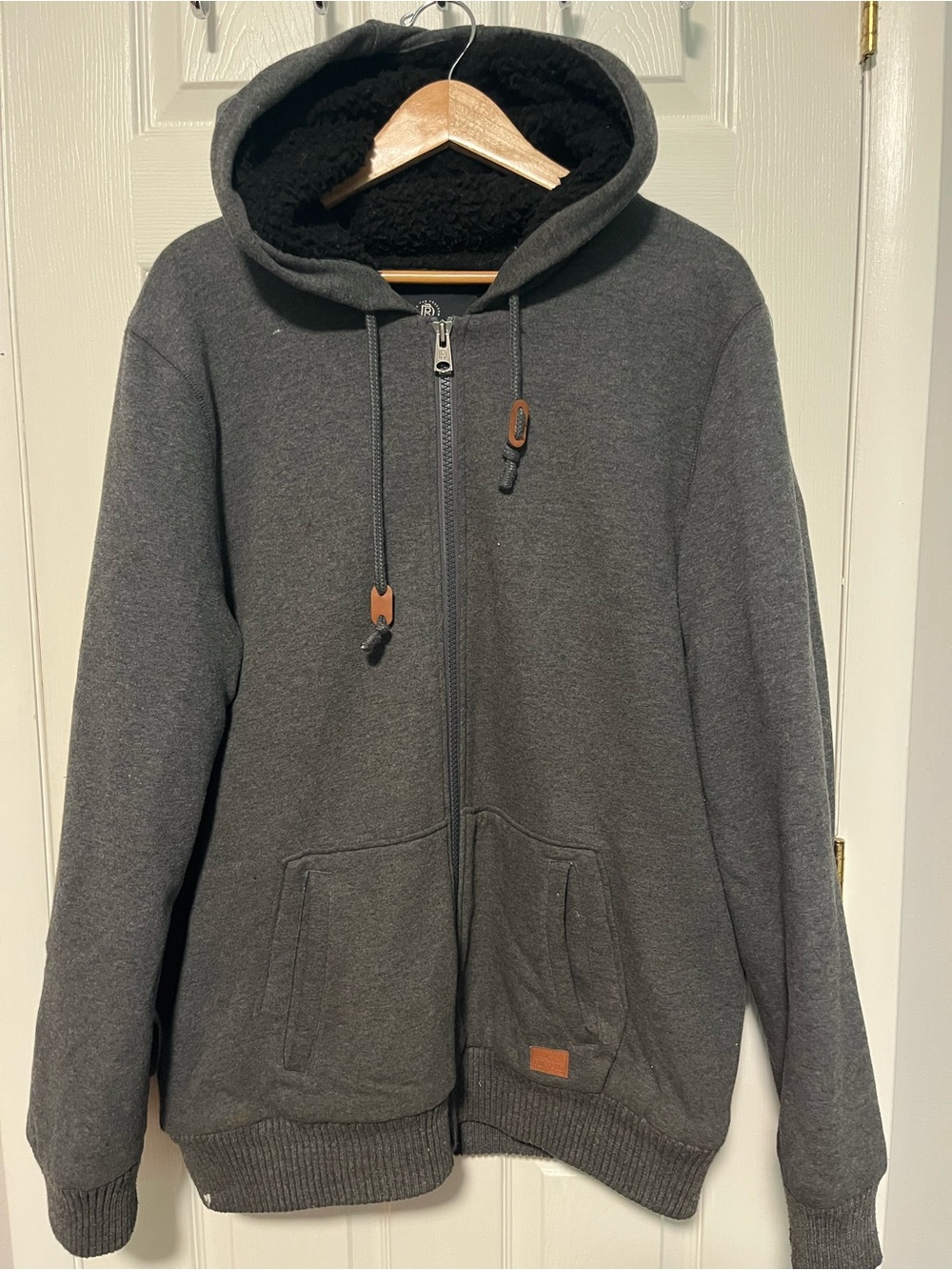 Buffalo David Bitton Men's Charcoal Gray Hooded Zip-Up Jacket